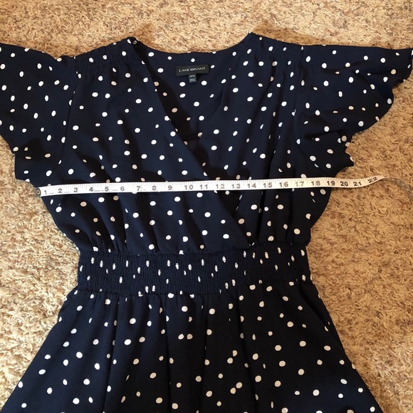 SOLD [Lane Bryant] Navy Blue Polka Dot Swing Dress - Picture 9 of 11